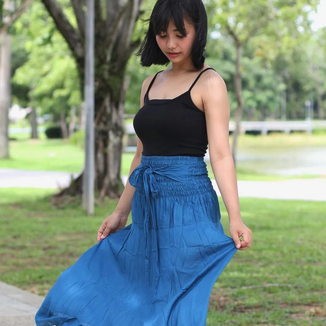 Maxi Dress for Women Hippie Rayon Long Skirt Bohemian Dresses