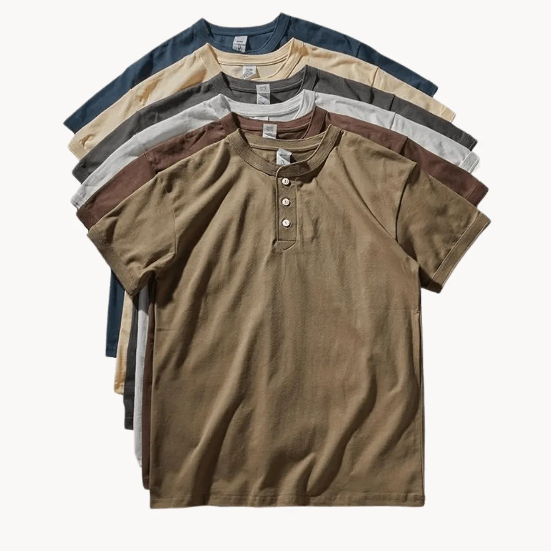 Men's Cotton Henley T-Shirt
