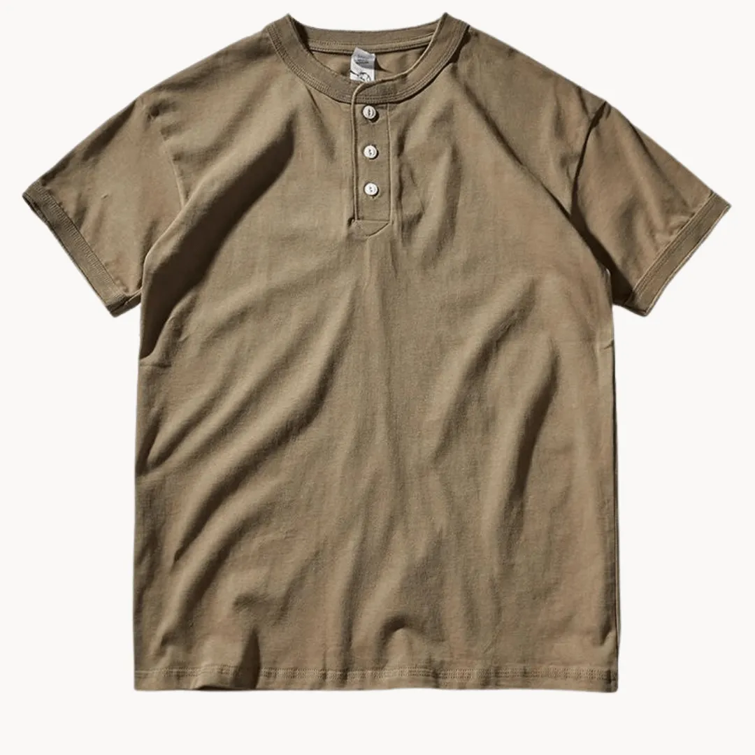 Men's Cotton Henley T-Shirt