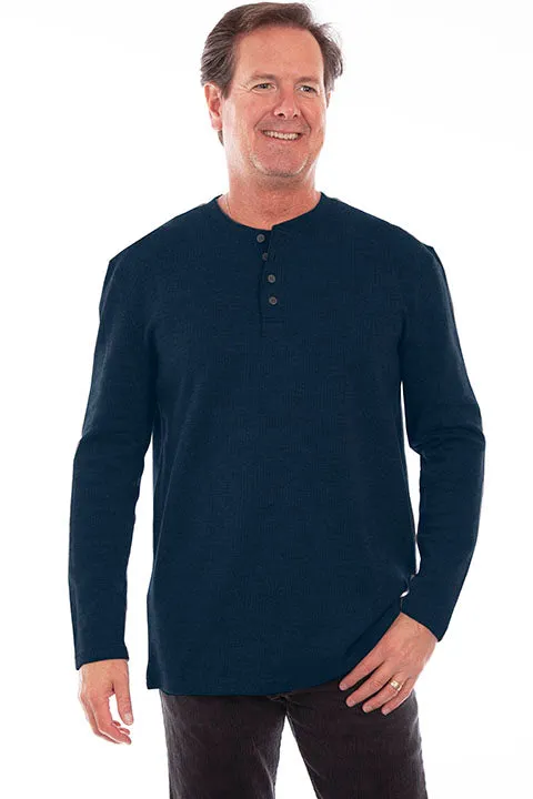 Men's Farthest Point Collection Shirt: Heather Rib Henley