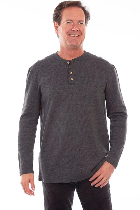 Men's Farthest Point Collection Shirt: Heather Rib Henley