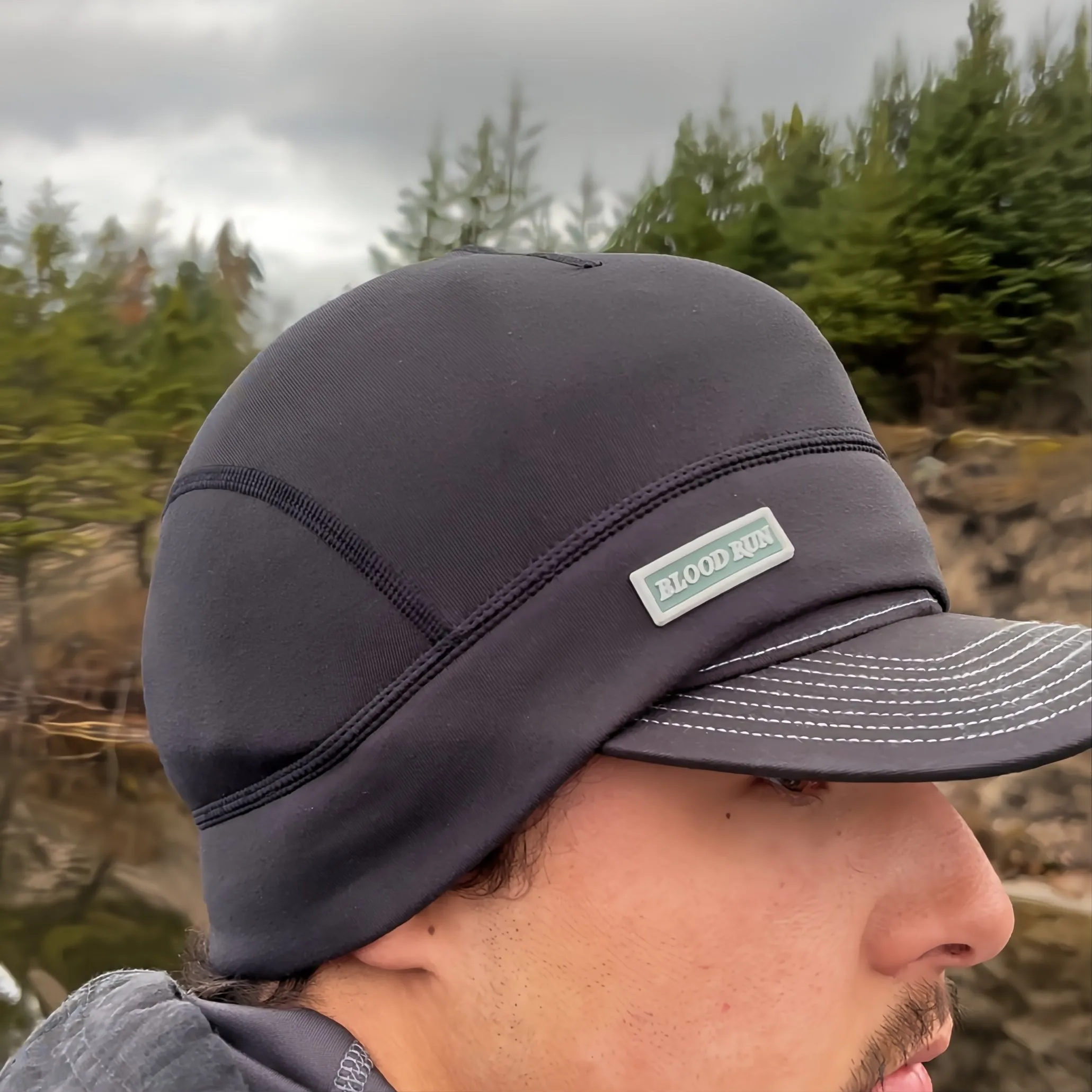MEN'S POWER STRETCH BLACK FISHING BEANIE