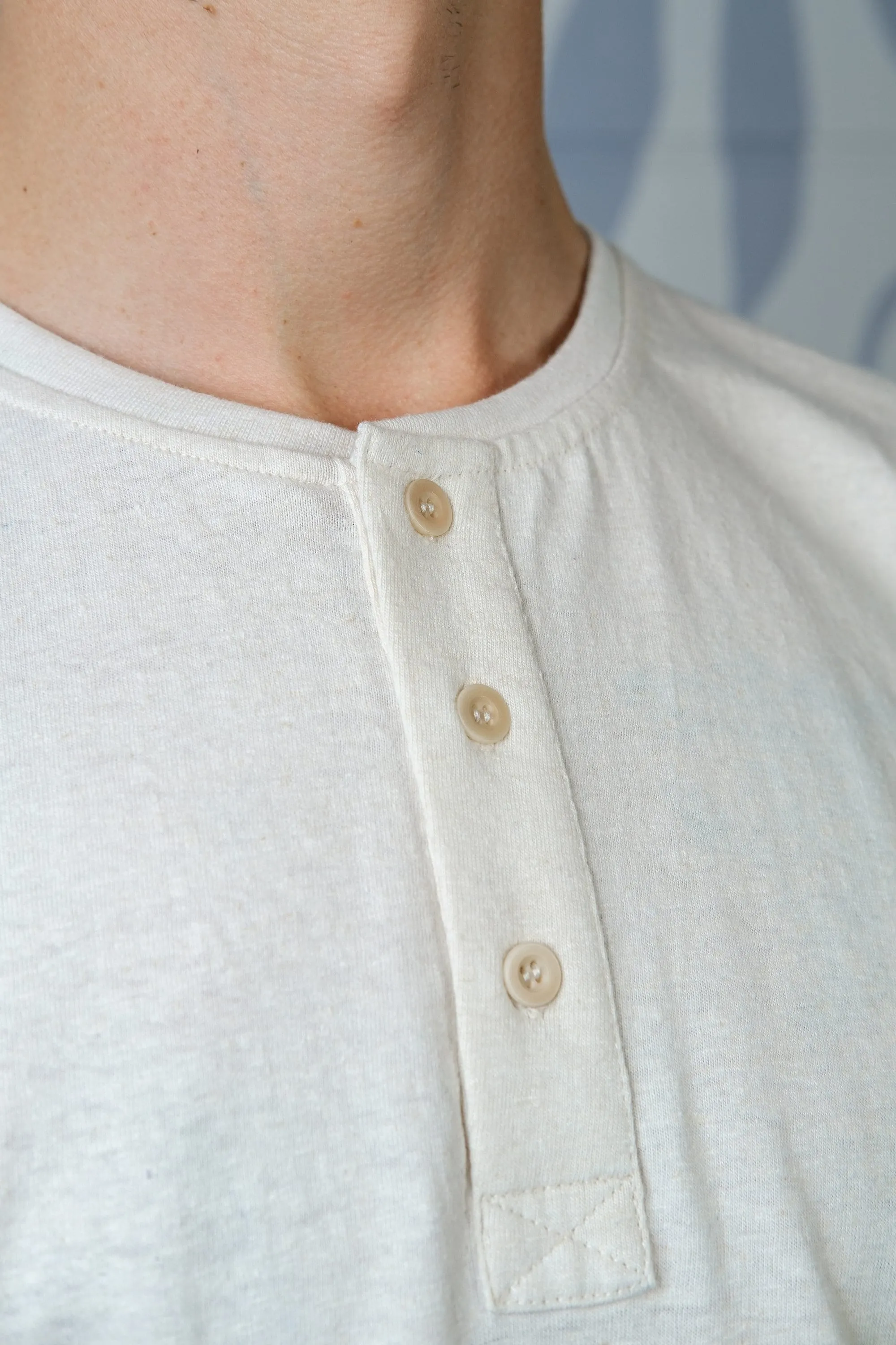 Mens Wild hemp and Organic Cotton Henley shirt