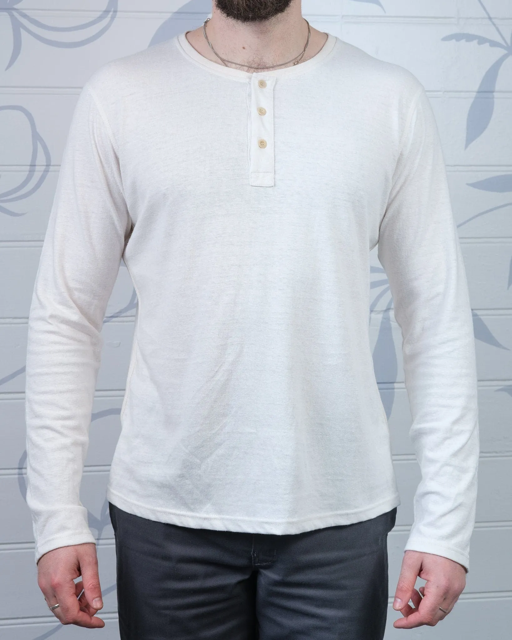 Mens Wild hemp and Organic Cotton Henley shirt
