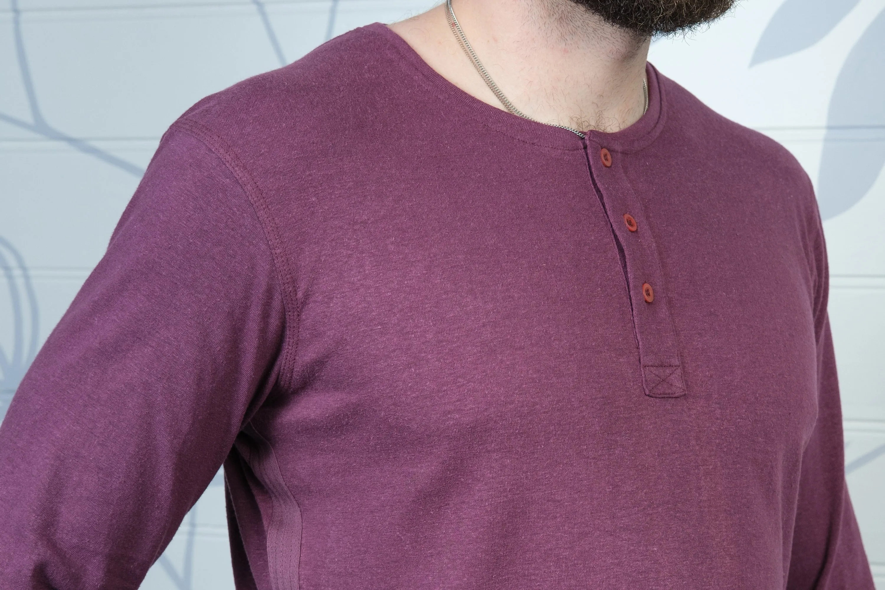 Mens Wild hemp and Organic Cotton Henley shirt
