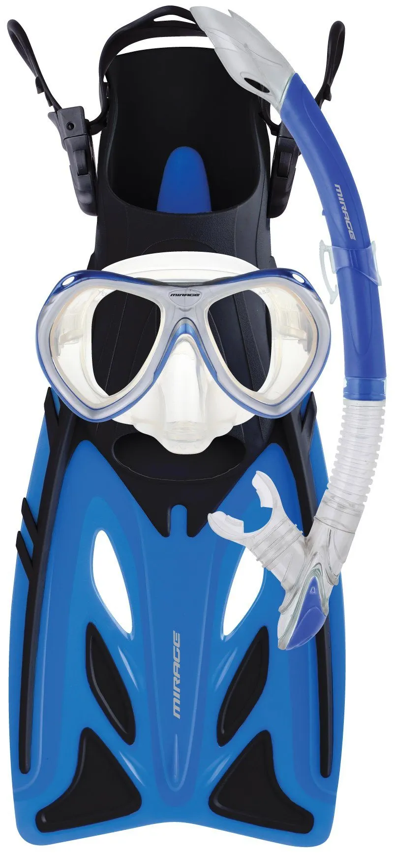 Mirage Crystal Blue Jnr Mask, Snorkel & Fin Sets