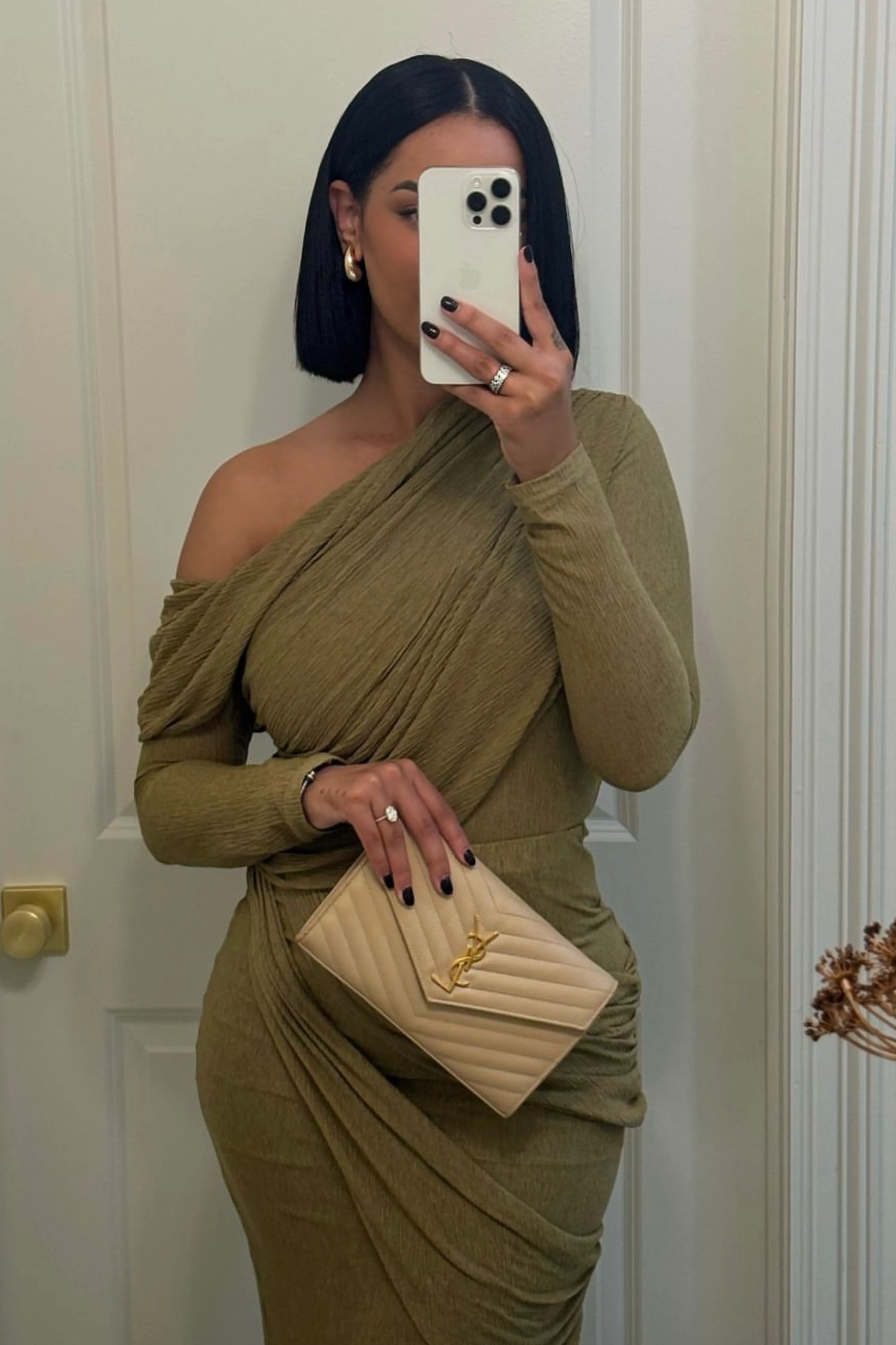 Moss Textured One Shoulder Bodysuit