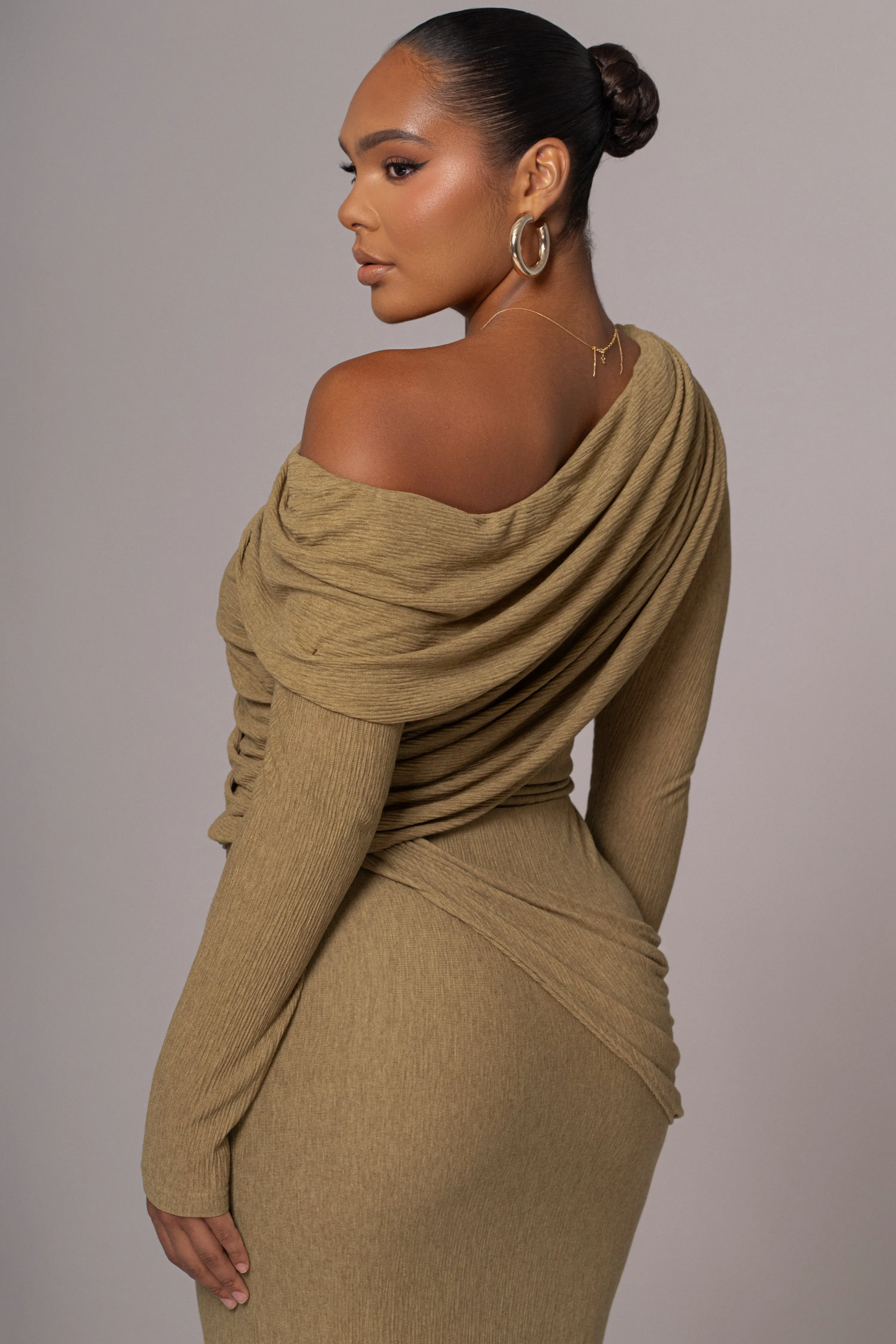 Moss Textured One Shoulder Bodysuit