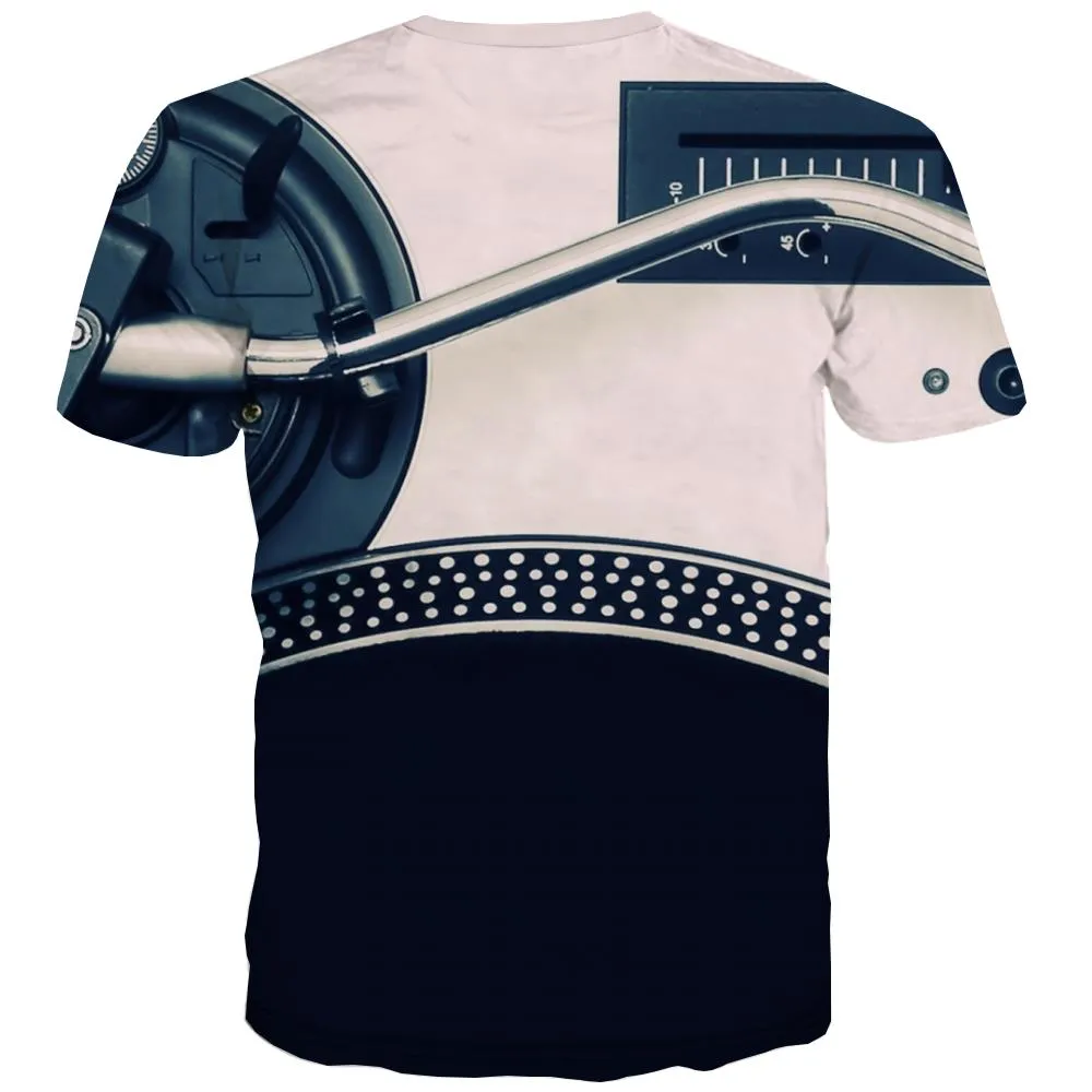 Music T-shirt Men Instrument Tshirts Casual Retro Shirt Print Electronic Tshirt Printed