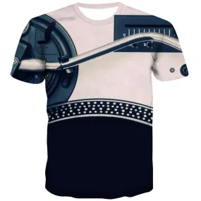 Music T-shirt Men Instrument Tshirts Casual Retro Shirt Print Electronic Tshirt Printed
