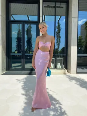 Natalie Rolt Tiffany Silk Crop and Maxi Skirt Set in Lilac