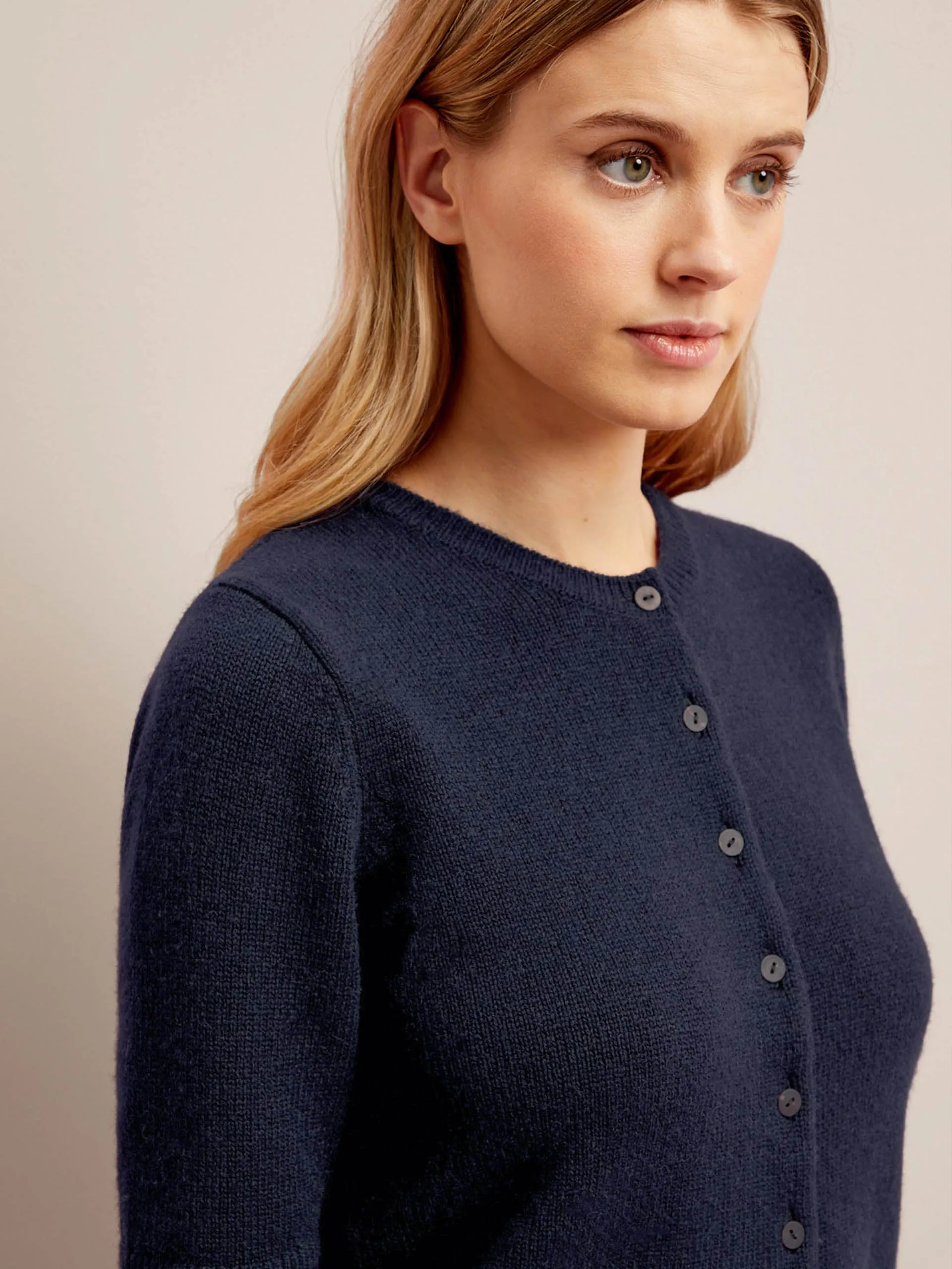 Navy Clara cashmere cardigan