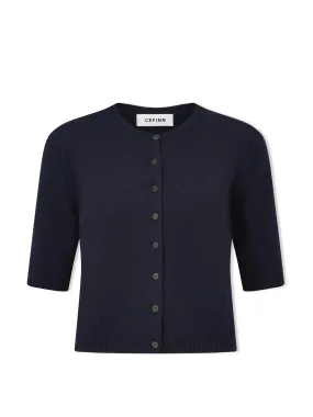 Navy Clara cashmere cardigan