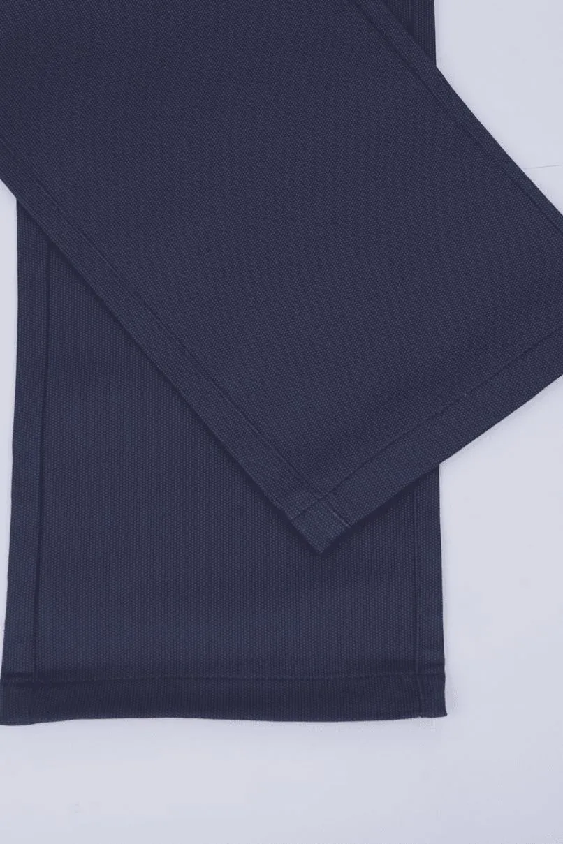 Navy Hex Printed - 2 way stretch - COTTON PANT