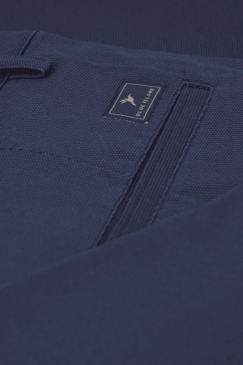 Navy Hex Printed - 2 way stretch - COTTON PANT