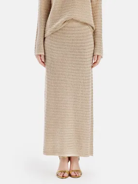 New Zealand Cashmere-Gold Blend Skirt