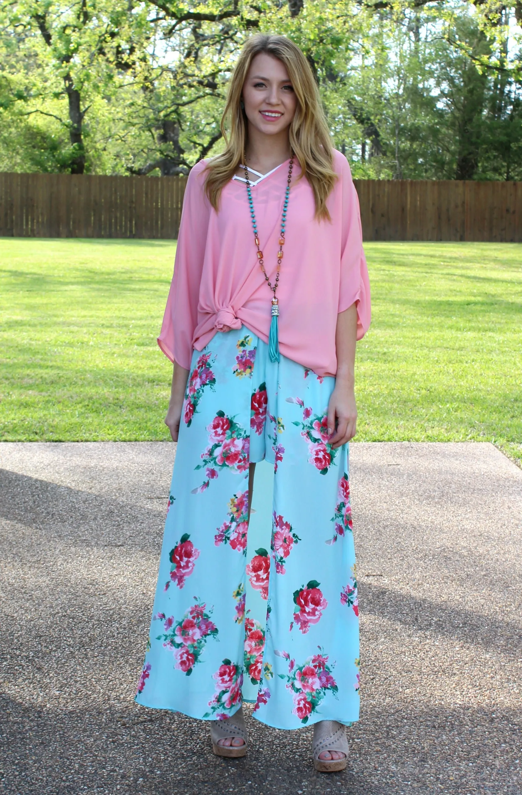 One in a Million Maxi Skort in Turquoise Floral
