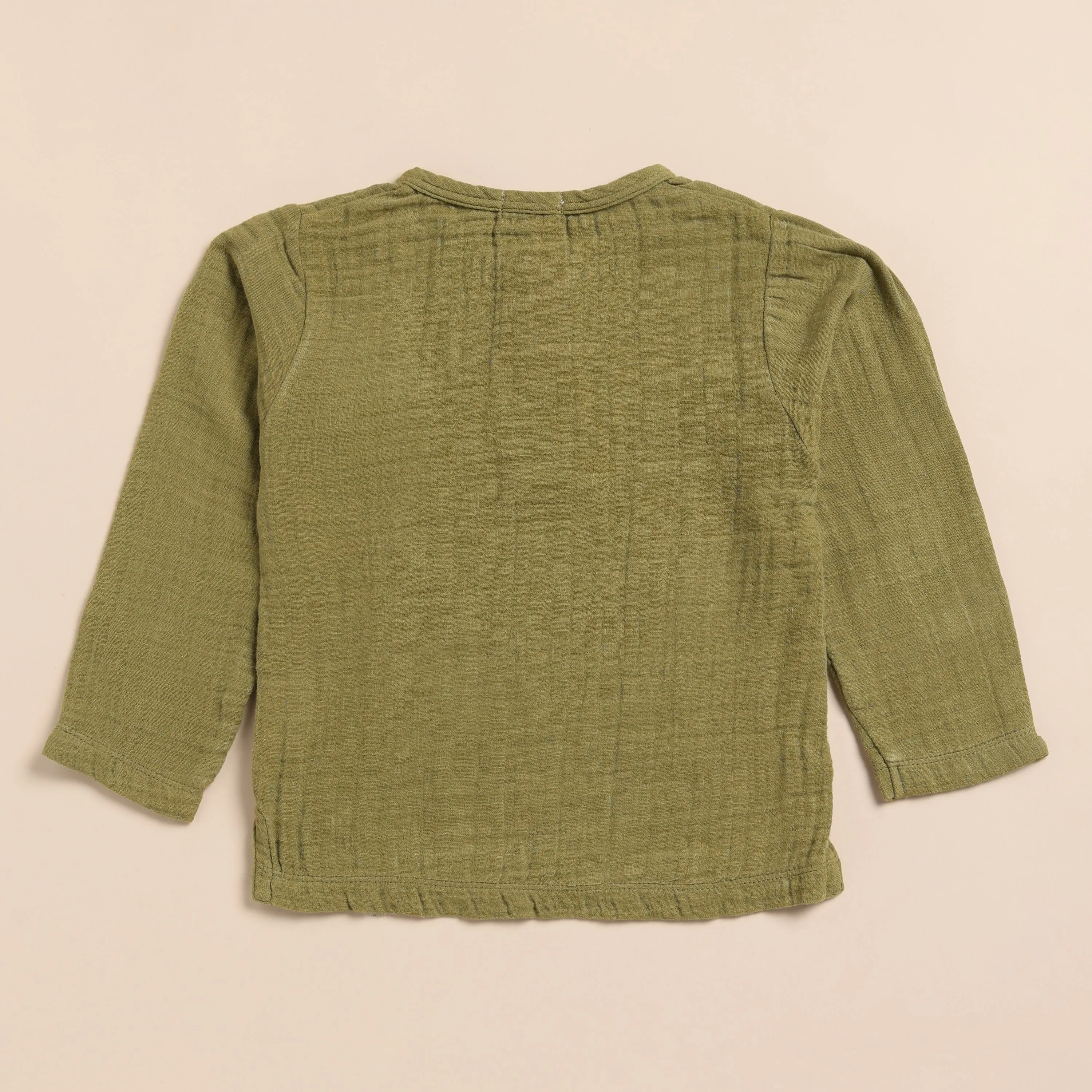 Organic Muslin Long Sleeve Henley T-Shirt