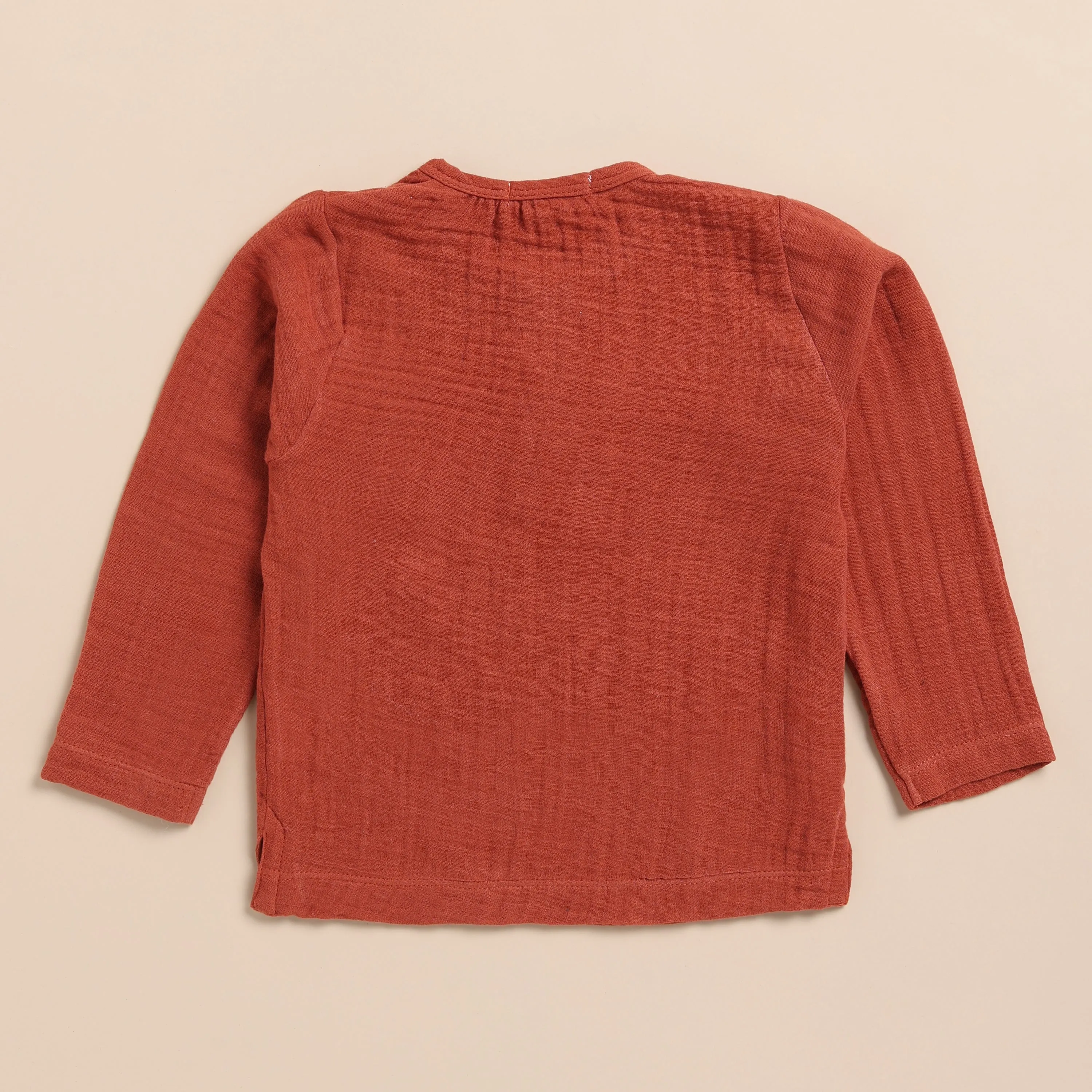 Organic Muslin Long Sleeve Henley T-Shirt