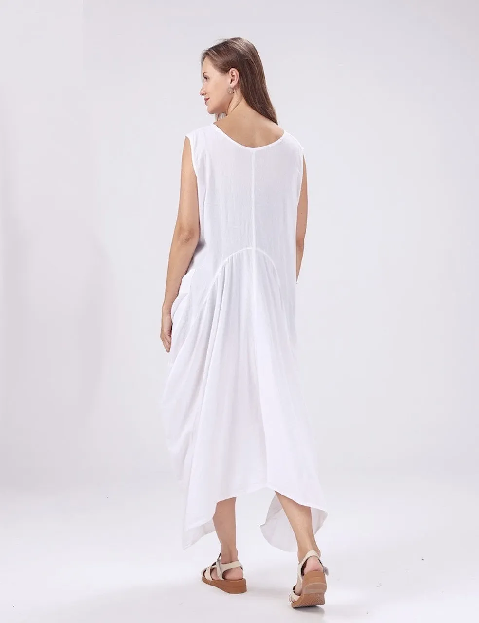 Over-Size Cotton Maxi Dress (One Size) (Only 1 White Left!)