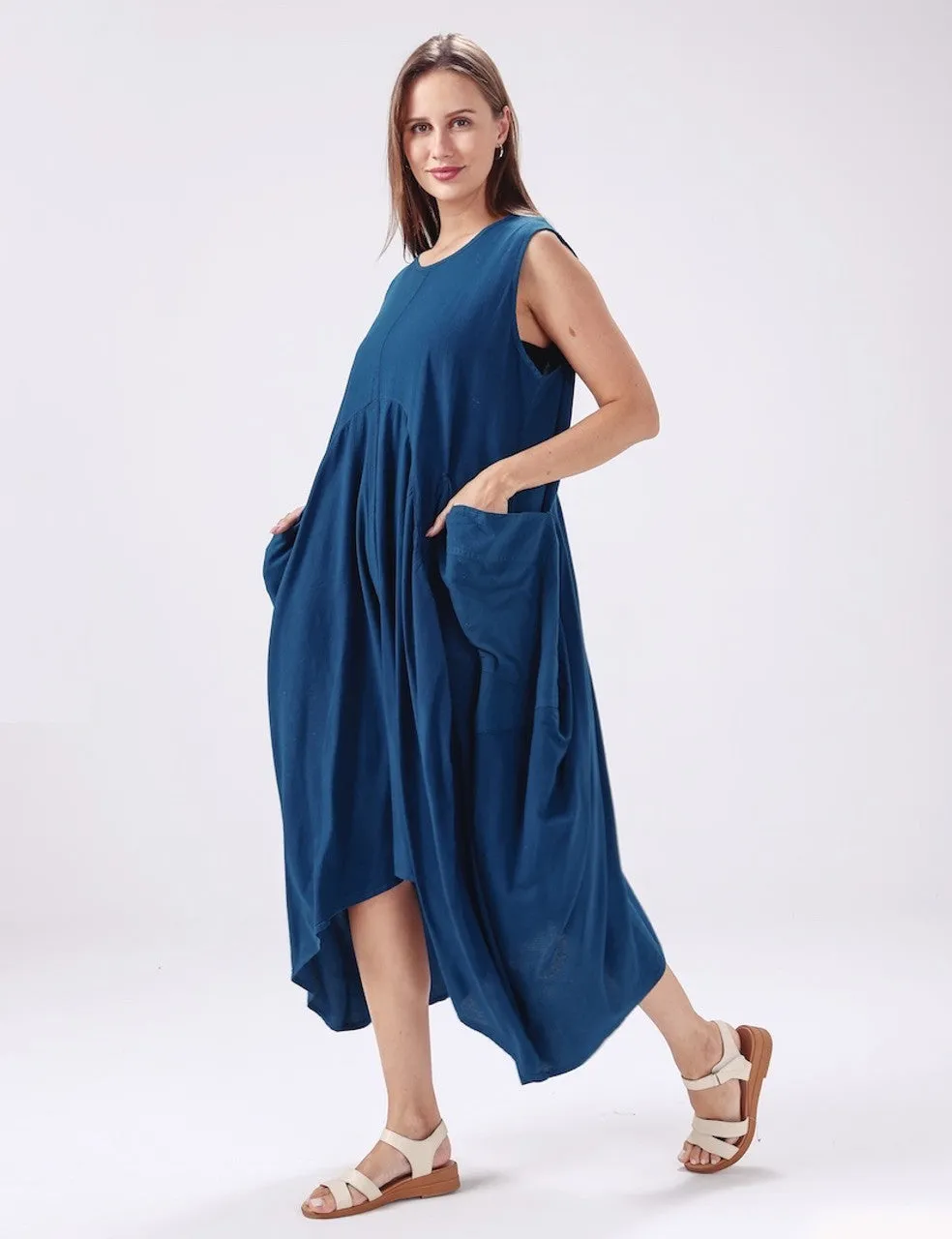 Over-Size Cotton Maxi Dress (One Size) (Only 1 White Left!)