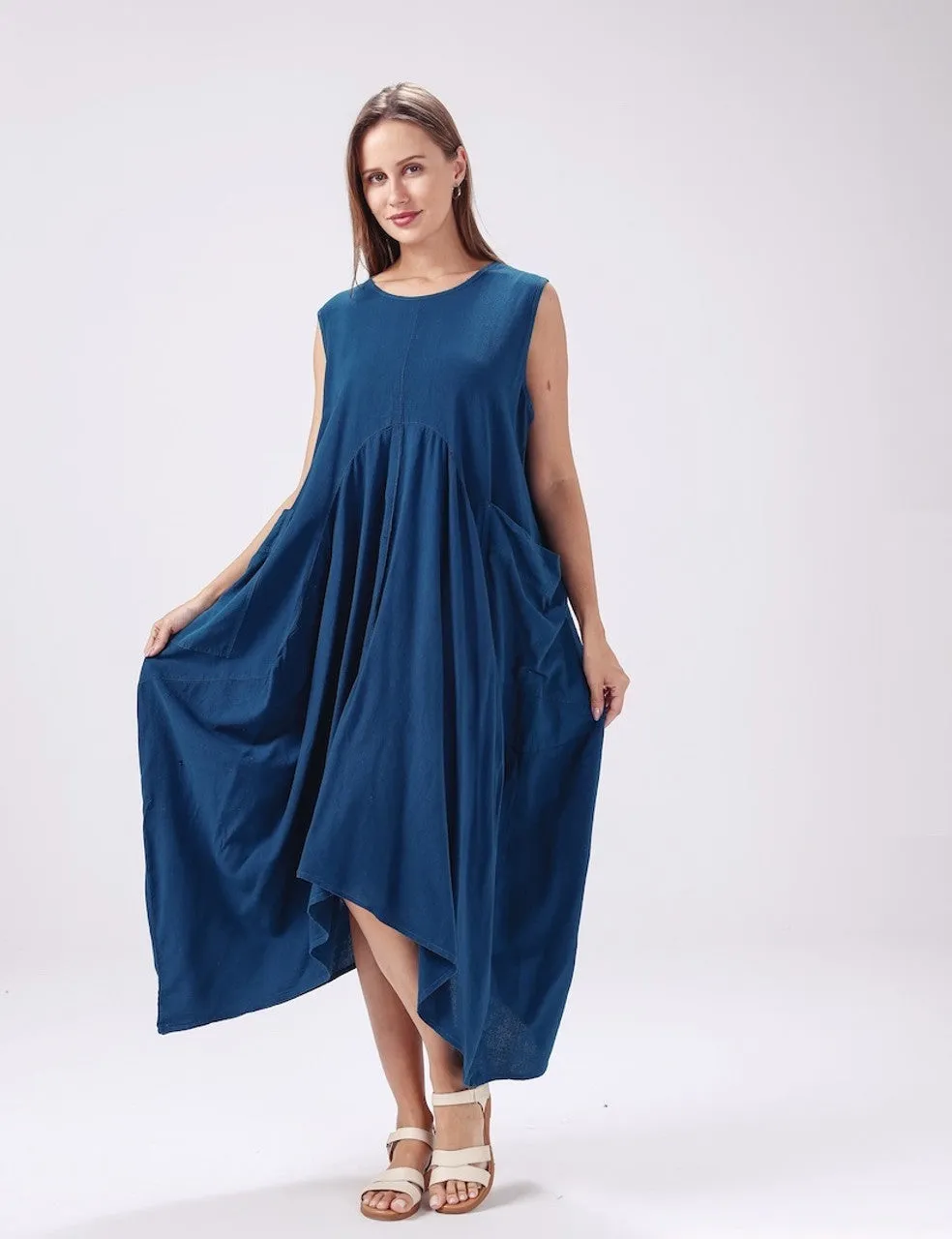 Over-Size Cotton Maxi Dress (One Size) (Only 1 White Left!)