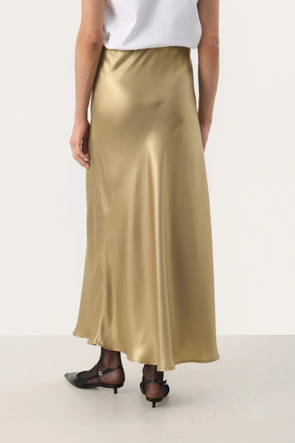 PART TWO LAURINAS GOLD METALLIC SKIRT