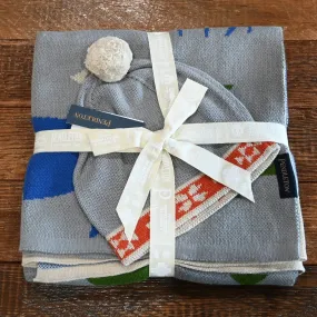 Pendleton Shared Paths Grey Mix OC Knit Baby Blanket with Beanie
