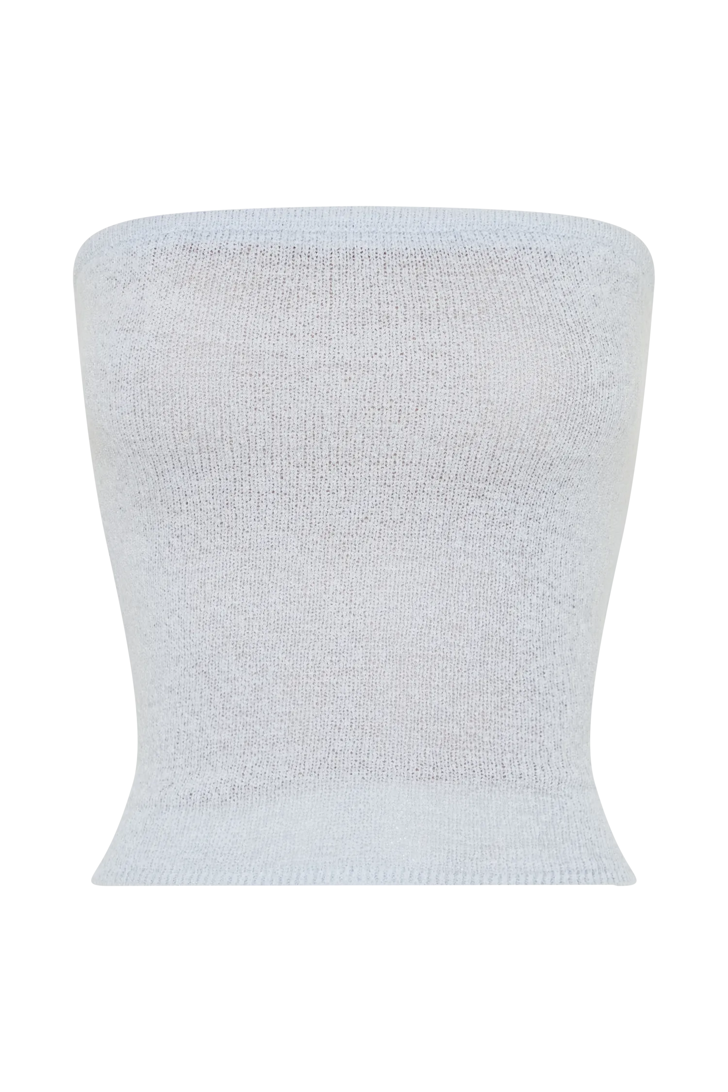 Phoebe Strapless Tie Knit Top - Ice Blue