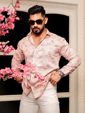 Pink Satin Print Premium Shirt