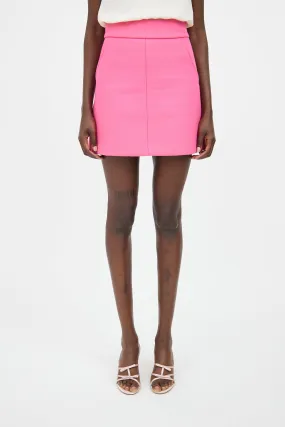 Pink Wool Mini Skirt