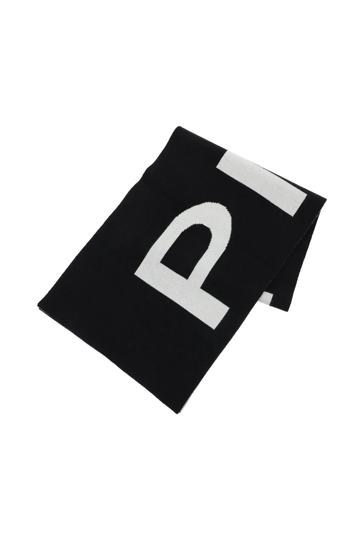 Pinko maxi logo wool and cachemire scarf