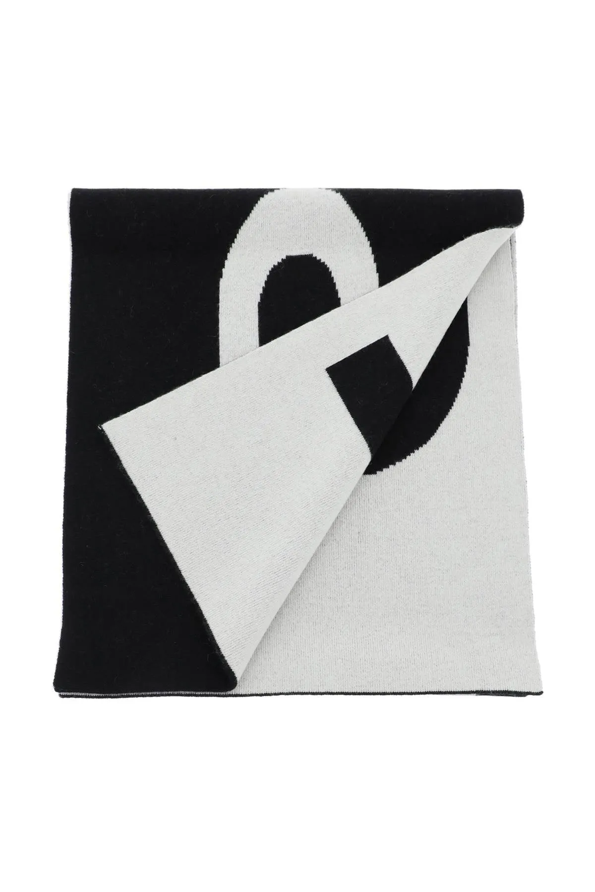 Pinko maxi logo wool and cachemire scarf