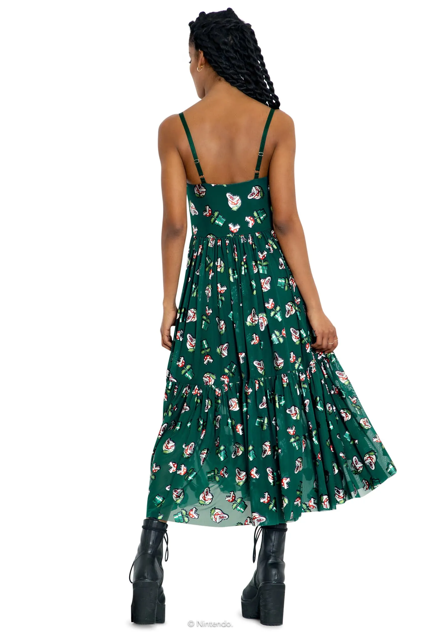 Piranha Plants Sheer Midaxi Dress