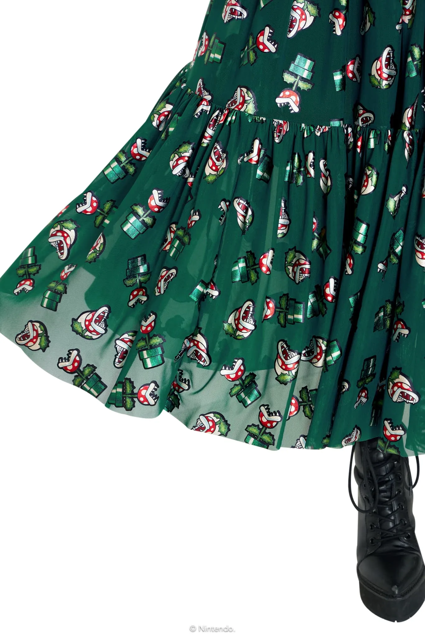 Piranha Plants Sheer Midaxi Dress