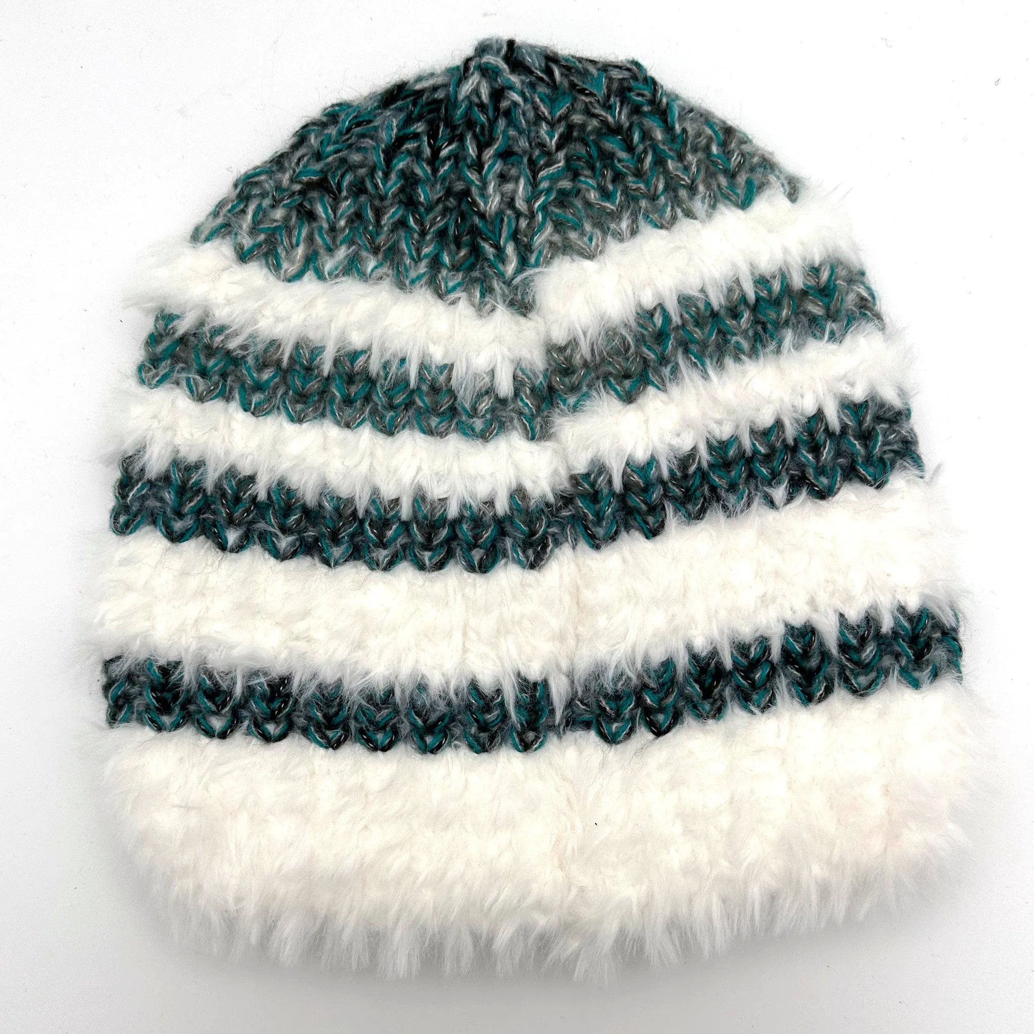 Plush Stripe Knit Beanie