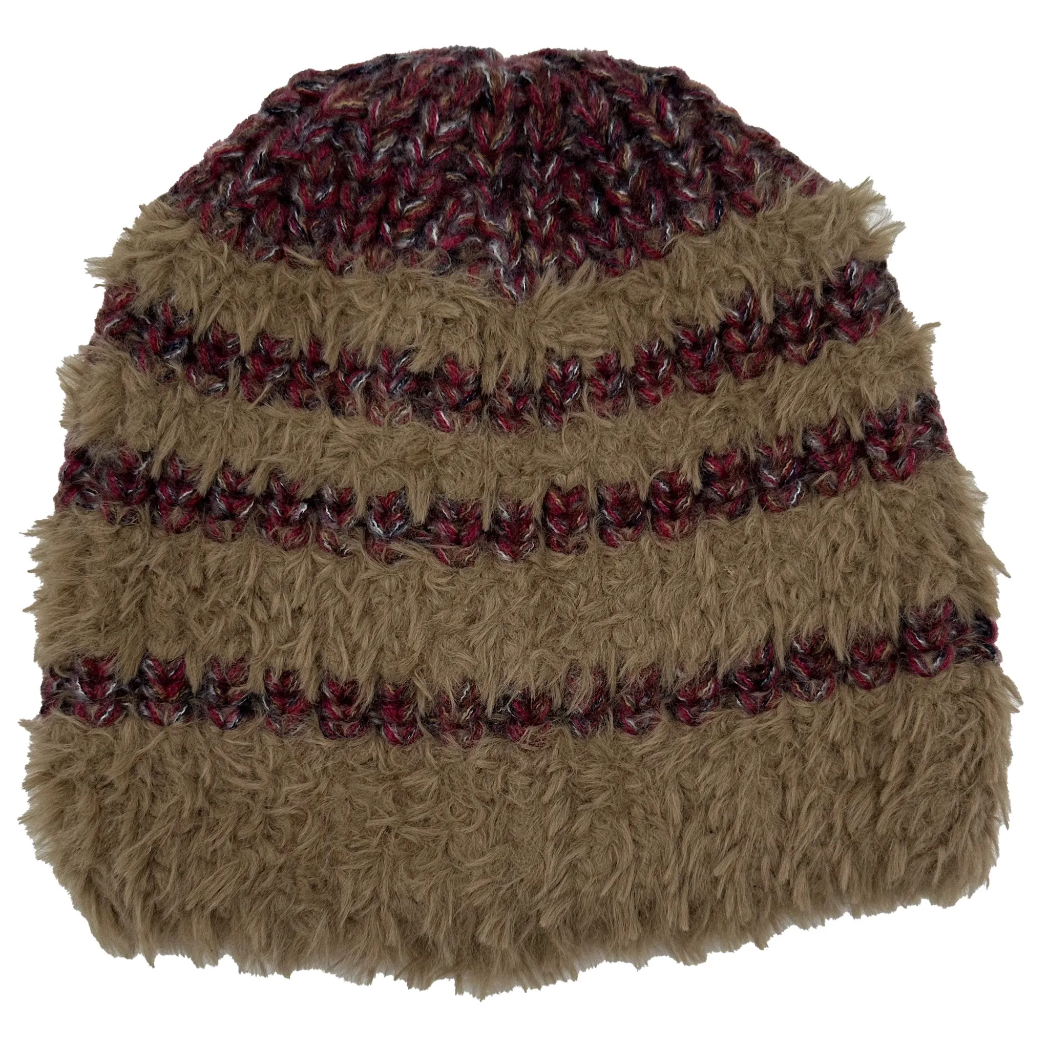 Plush Stripe Knit Beanie