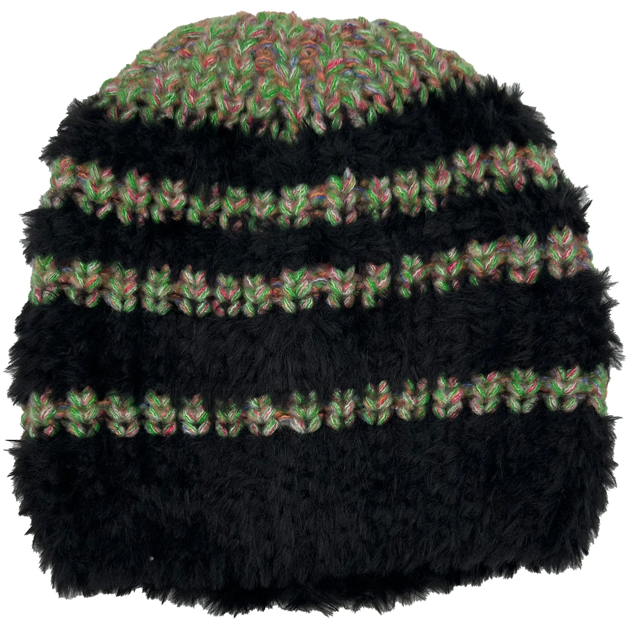 Plush Stripe Knit Beanie