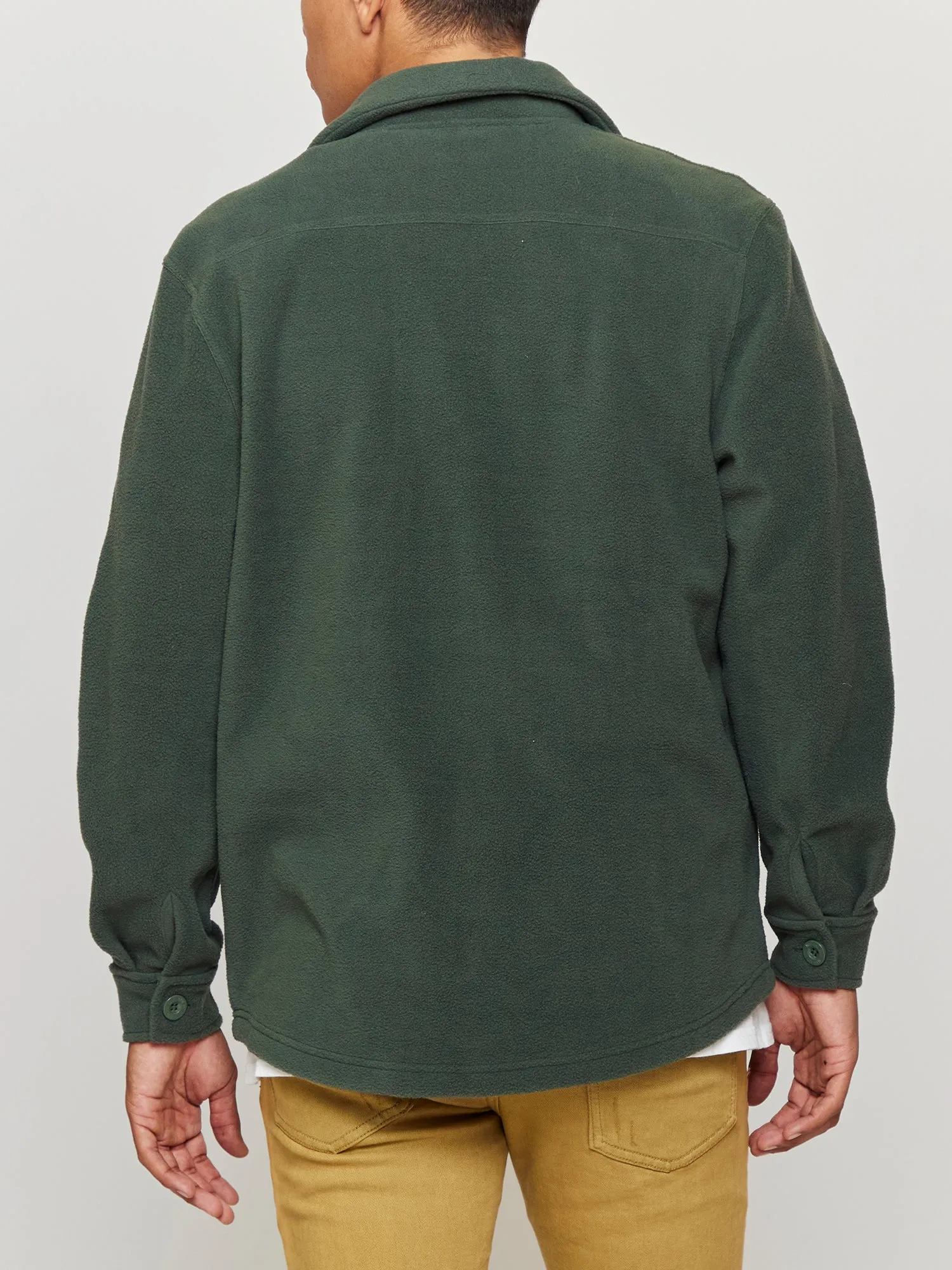 Polar Fleece Shacket in Green
