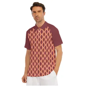 Polo Shirt, 60s Style Polo Shirt, Maroon Polo Shirt, Men's Polo Shirt, Men's 60s Style Shirt, Retro Tops, Retro Shirt Men