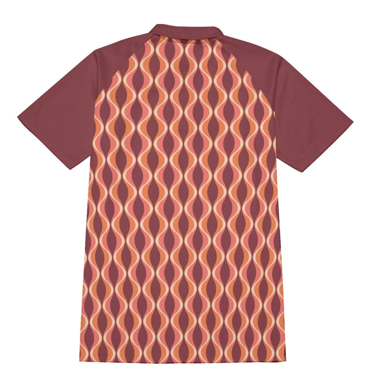 Polo Shirt, 60s Style Polo Shirt, Maroon Polo Shirt, Men's Polo Shirt, Men's 60s Style Shirt, Retro Tops, Retro Shirt Men