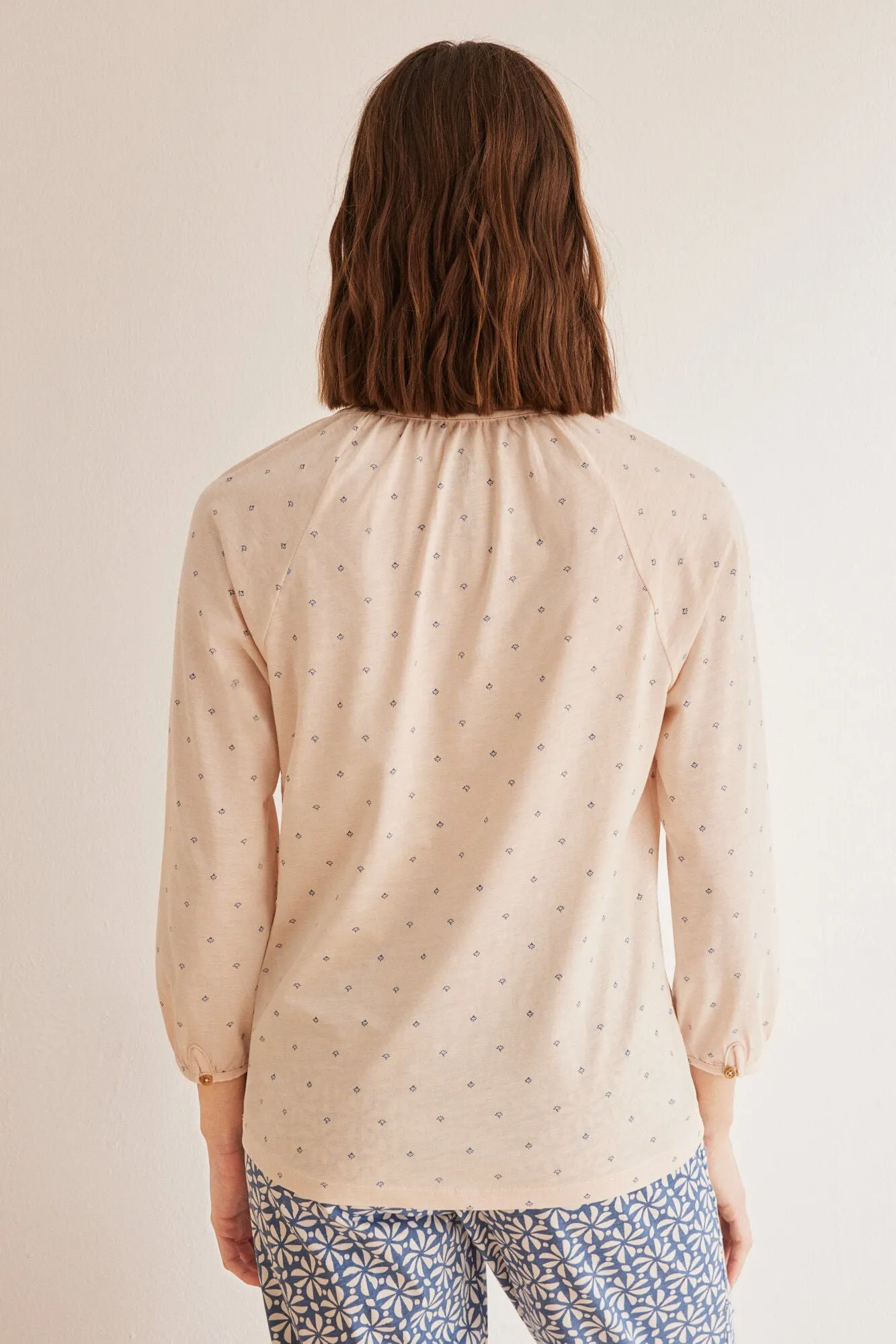 Printed 100% cotton long-sleeved T-shirt