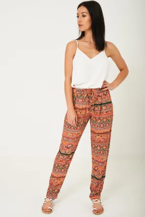 Printed Harem Trousers Ex Brand