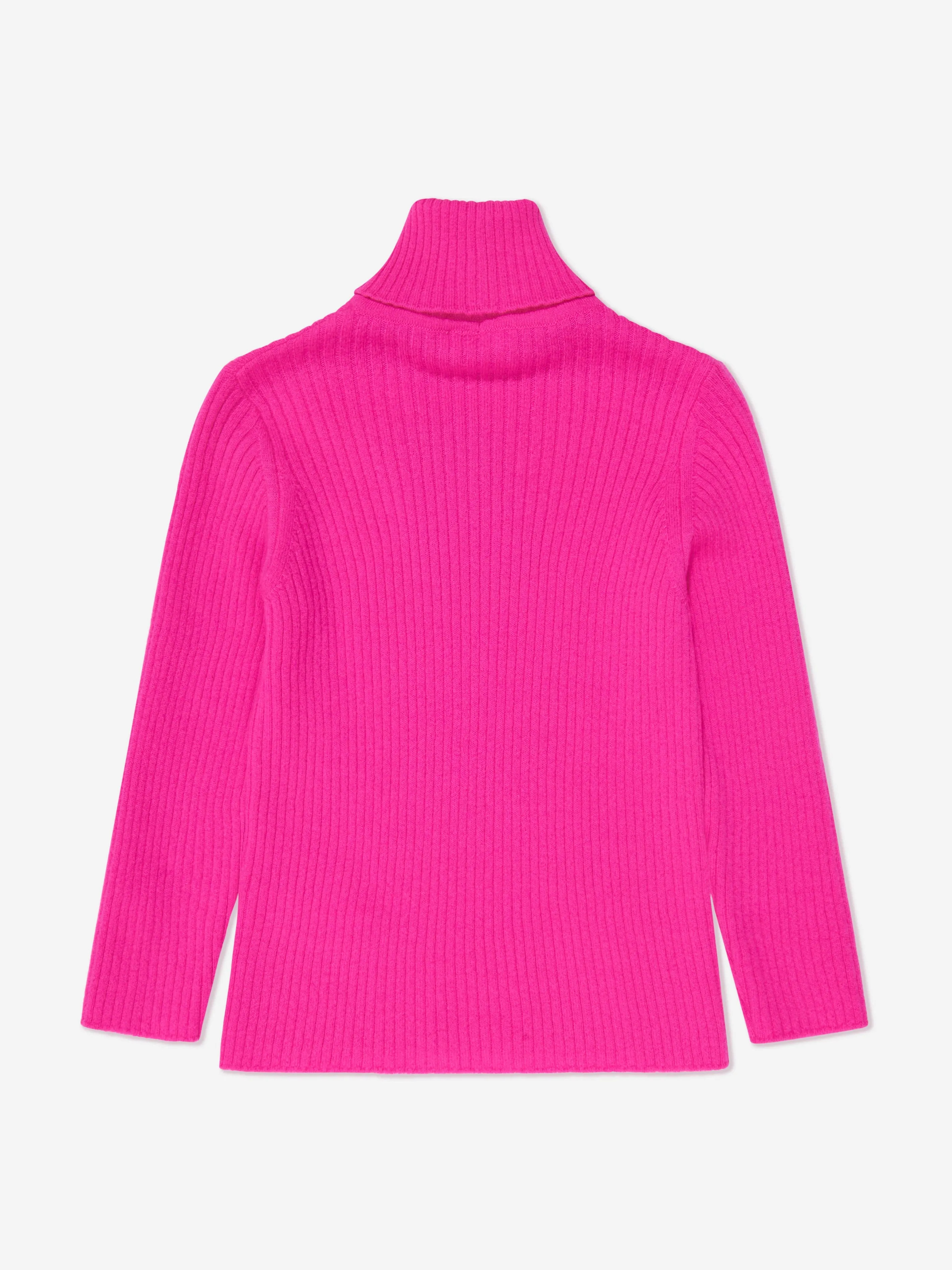 Pucci Girls Roll Neck Knitted Jumper in Pink