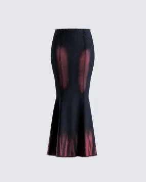 Raine Black Washed Maxi Skirt