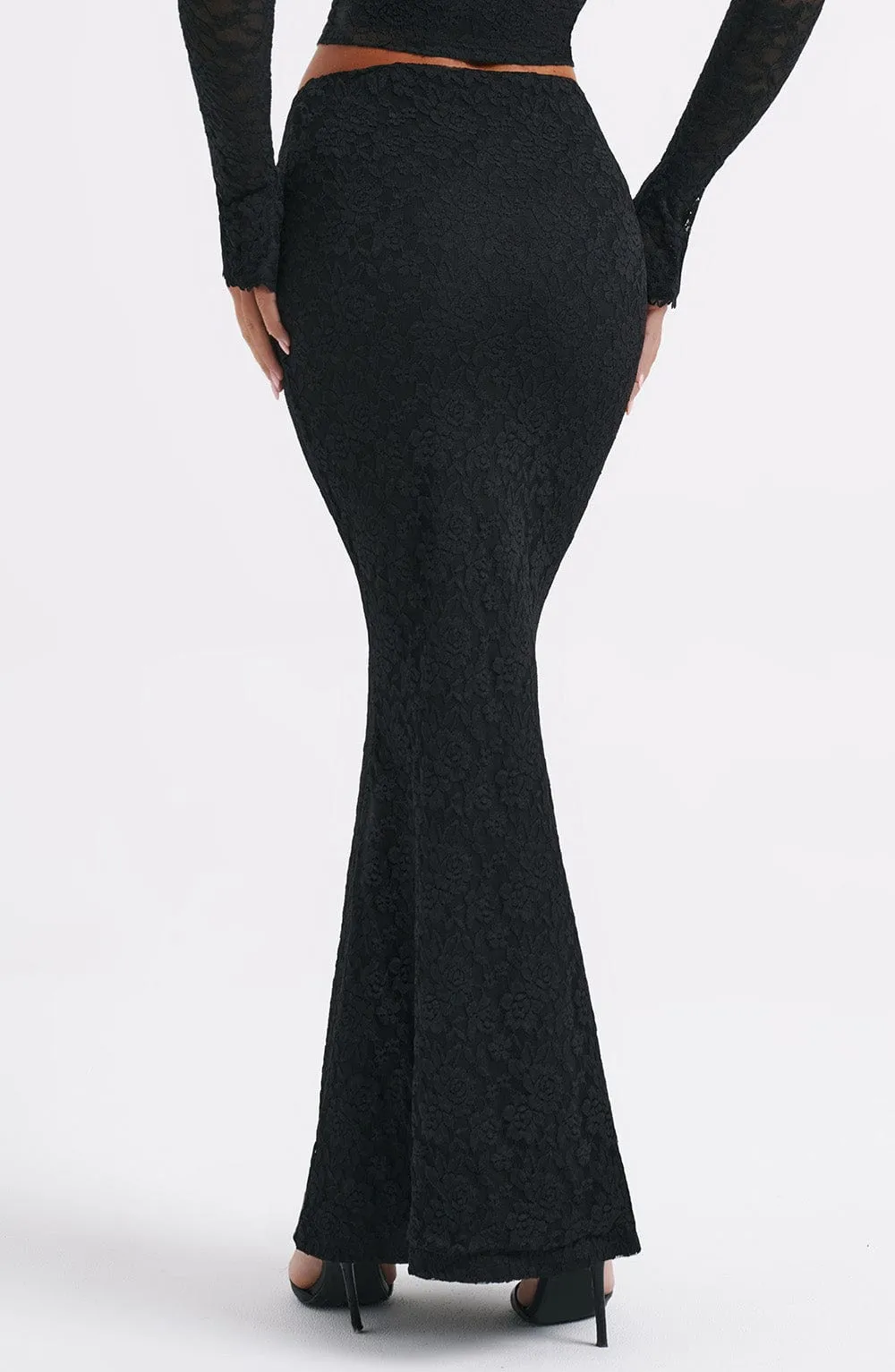 RHEA MAXI SKIRT - BLACK