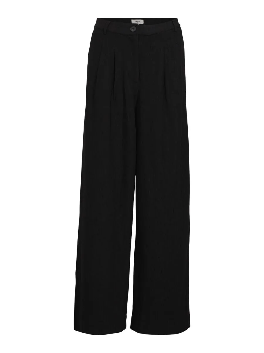 Rilla Mid-Rise Loose Trousers (Black)