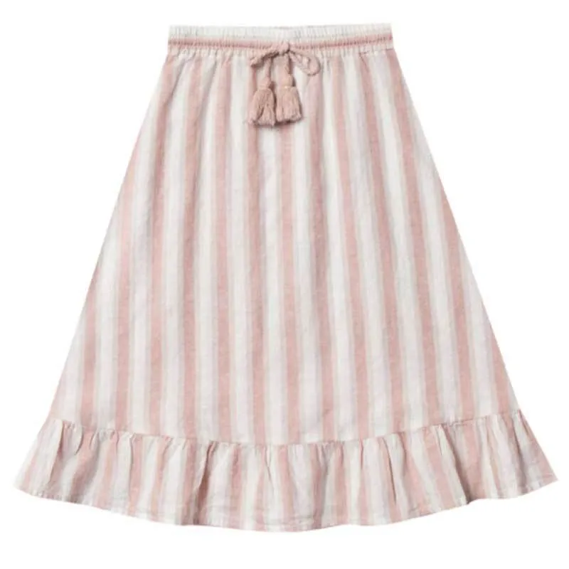 Rylee and Cru Petal Stripe Ruffle Midi Girls Skirt