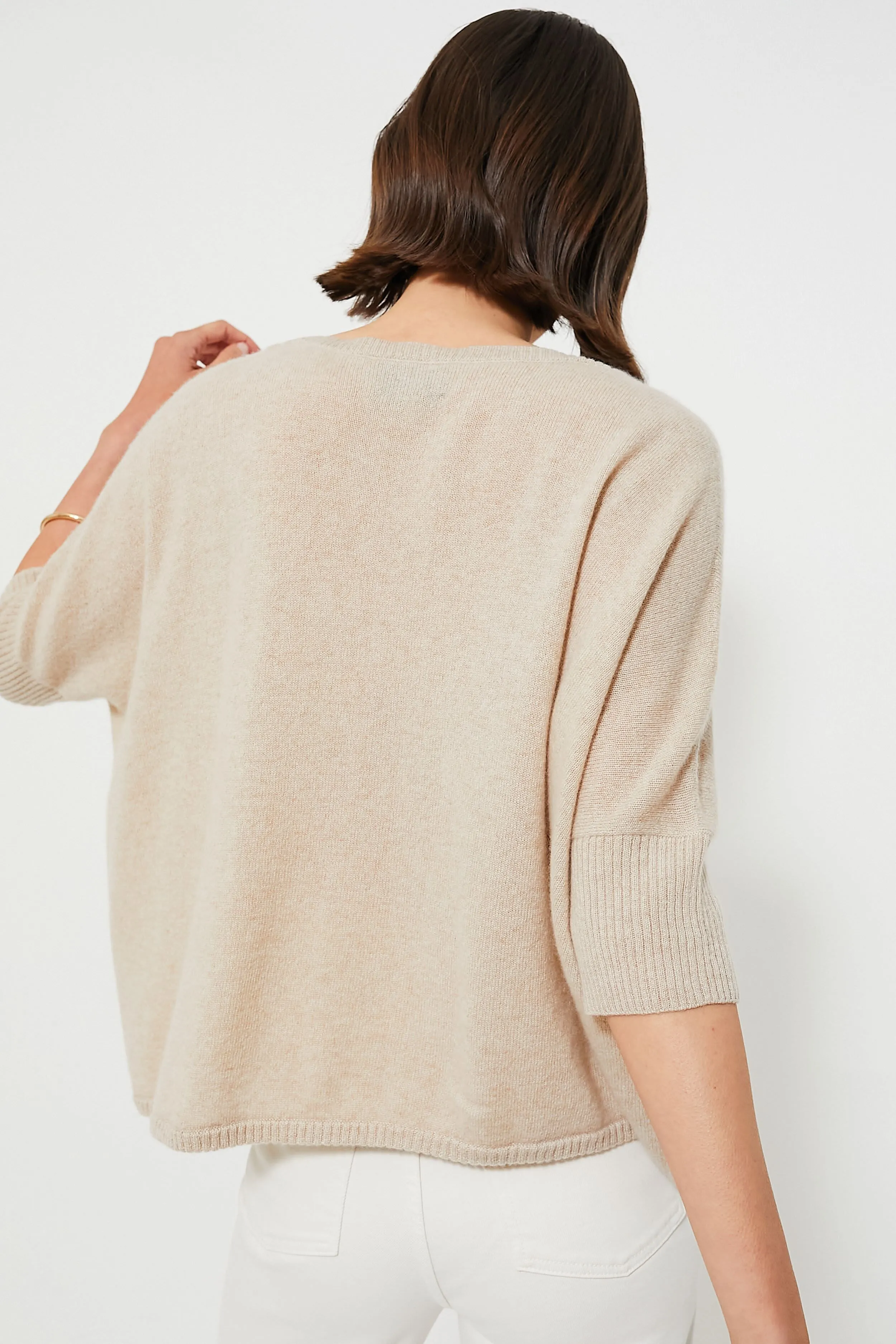 Sandstone Short Sleeve Cashmere Crewneck