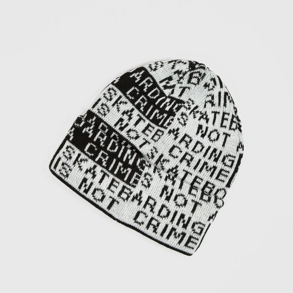 Santa Cruz - Not a Crime Beanie - Black / White